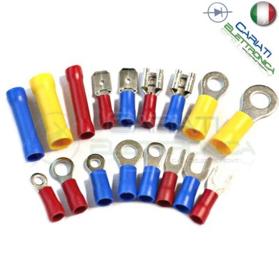 175 pezzi di Terminali per cavo 18 modelli Capicorda Forcelle Occhielli Faston