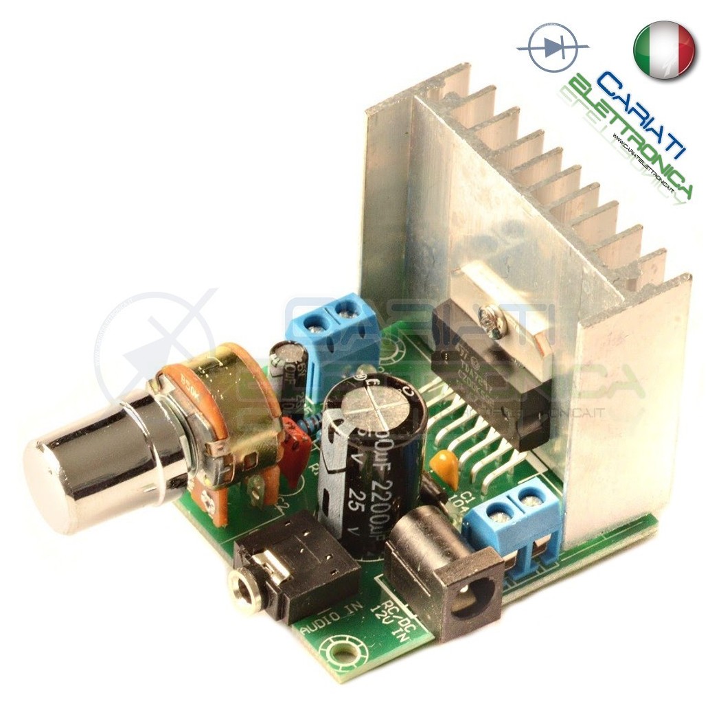 Scheda Amplificatore Audio Stereo 2 canali TDA7297 15W + 15W con manopola