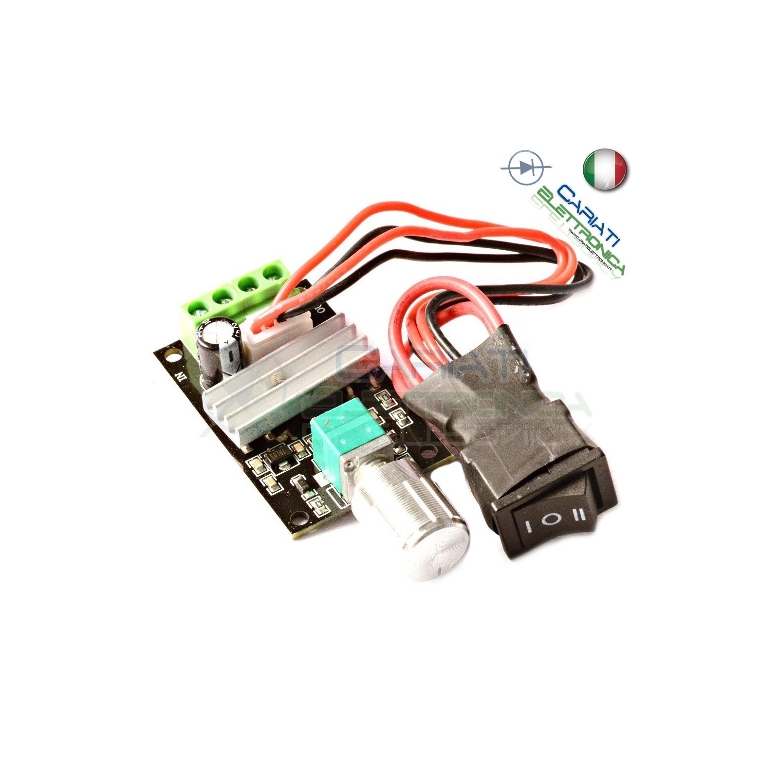 PWM Motore REGOLATORE di velocità giri DC 6V 12V 24V 3A con inversione e switchGenerico