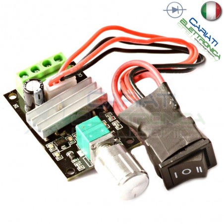 PWM Motore REGOLATORE di velocità giri DC 6V 12V 24V 3A con inversione e switchGenerico
