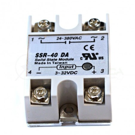 Relè Statico 40A 3-32Vdc 24-380Vac SSR-40 DA Stato Solido Relay Generico