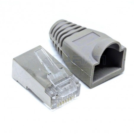 10 PEZZI PLUG CONNETTORE RJ45 CAT 6 SCHERMATO FTP CAVO LAN ETHERNET CON COVER