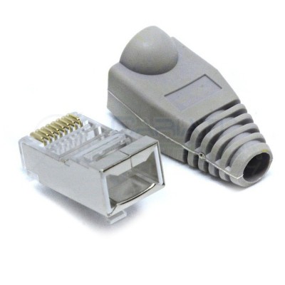 10 PEZZI PLUG CONNETTORE RJ45 CAT 6 SCHERMATO FTP CAVO LAN ETHERNET CON COVER
