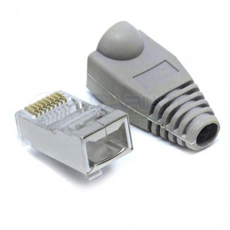 10 PEZZI PLUG CONNETTORE RJ45 CAT 6 SCHERMATO FTP CAVO LAN ETHERNET CON COVER