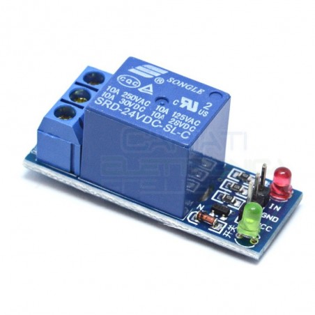 MODULO SCHEDA RELE' 1 CANALE 24V 10A 250V ARDUINO SHIELD 24Vdc