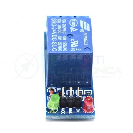 MODULO SCHEDA RELE' 1 CANALE 24V 10A 250V ARDUINO SHIELD 24Vdc