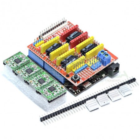 CNC Shield scheda di espansione con Arduino Uno Driver A4988 Dissipatori StripGenerico