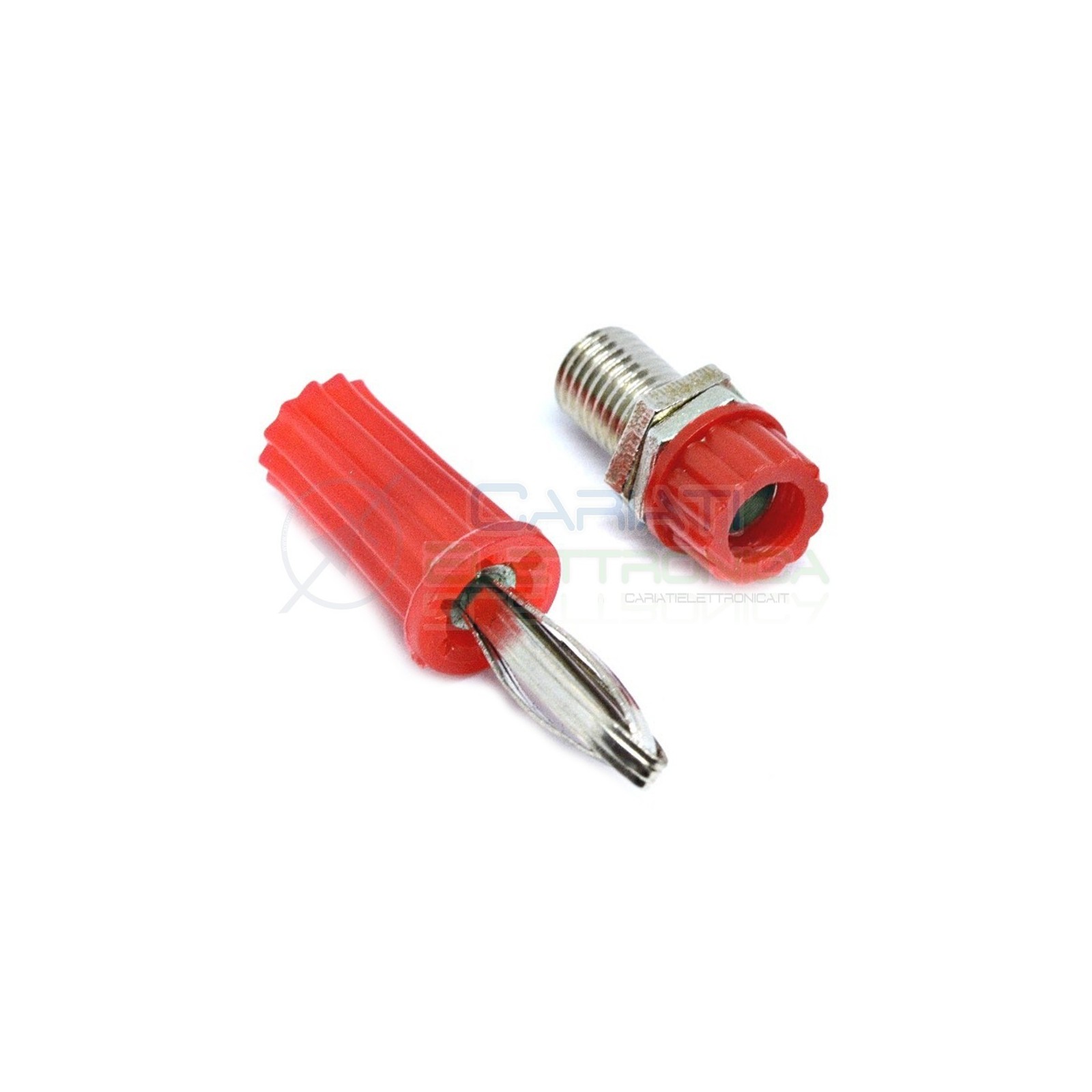 KIT Spina Boccola a Banana 4mm a Saldare con Connettore colore Rosso