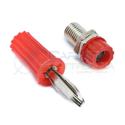 KIT Spina Boccola a Banana 4mm a Saldare con Connettore colore Rosso