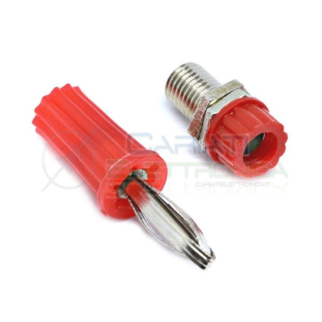 KIT Spina Boccola a Banana 4mm a Saldare con Connettore colore Rosso