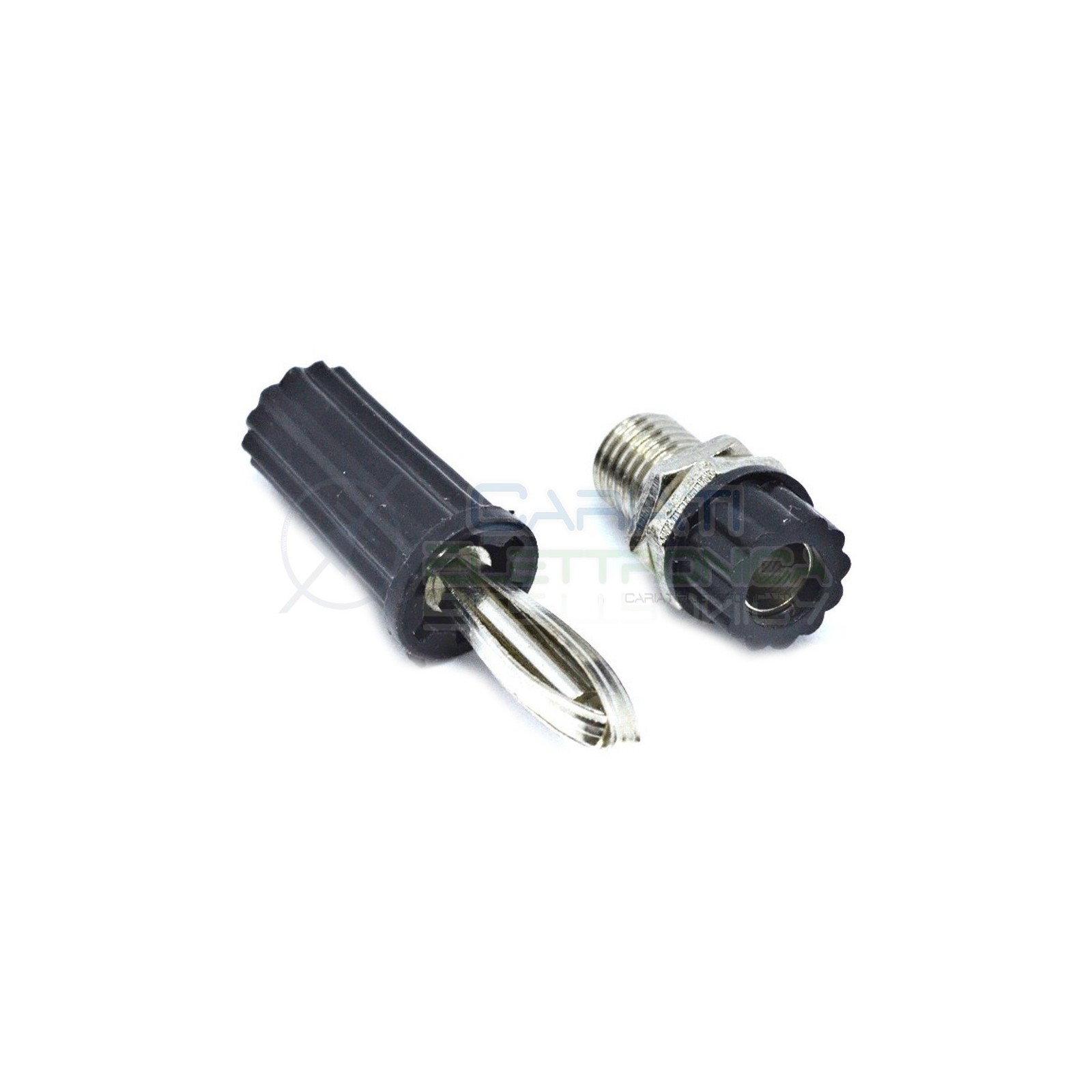 KIT Spina Boccola a Banana 4mm a Saldare con Connettore colore NERO