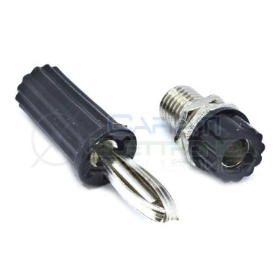 KIT Spina Boccola a Banana 4mm a Saldare con Connettore colore NERO