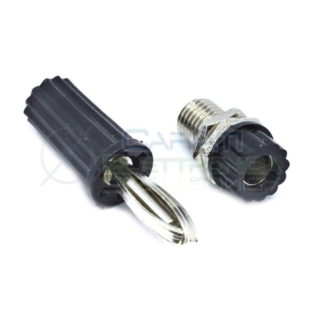 KIT Spina Boccola a Banana 4mm a Saldare con Connettore colore NERO