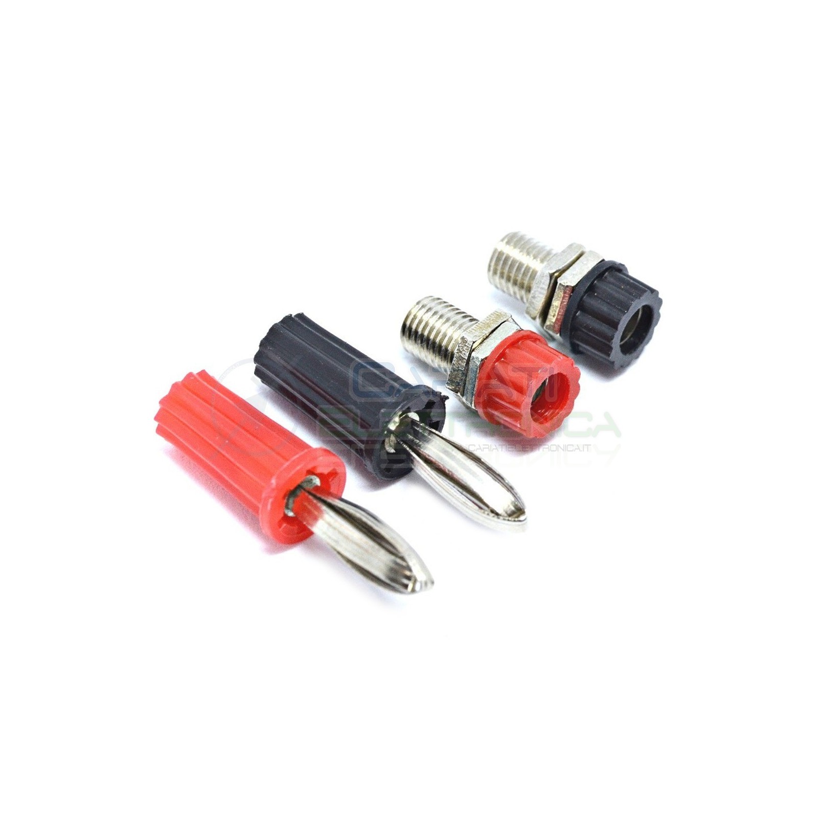 KIT Spine Boccole a Banana 4mm a Saldare con Connettori colore ROSSO NERO