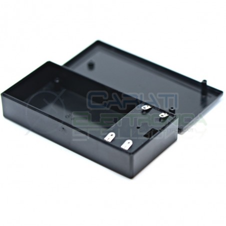 Contenitore custodia 130x60x29 mm con portabatteria AA o 9V in ABS nero