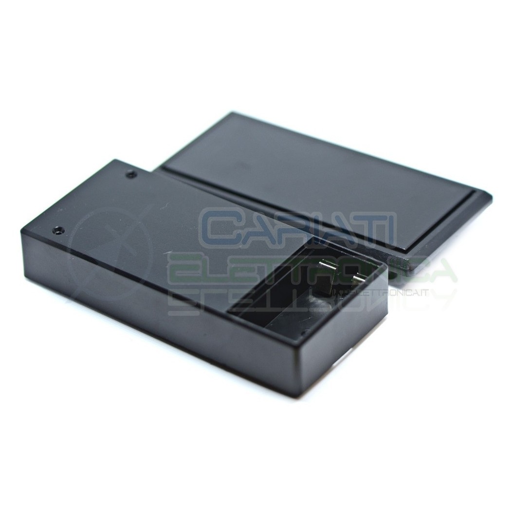 Contenitore custodia 130x60x29 mm con portabatteria AA o 9V in ABS nero