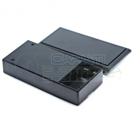 Contenitore custodia 130x60x29 mm con portabatteria AA o 9V in ABS nero