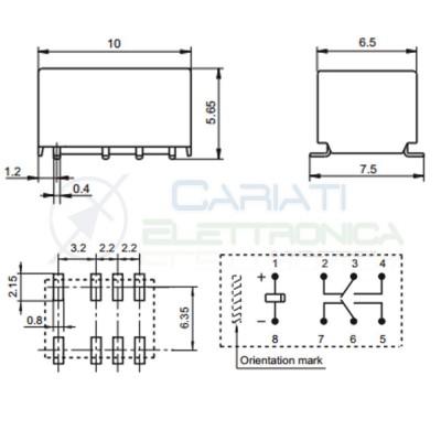 Relay Relè 12V Dc Doppio 2 Scambio NEC HFD4-012-S DPDT PCB