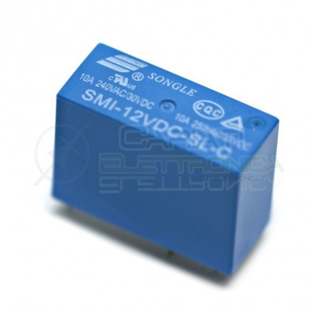 Relè Songle SMI-12VDC-SL-C con bobina da 12Vdc 10A 30Vdc 10A 250Vac SPDT