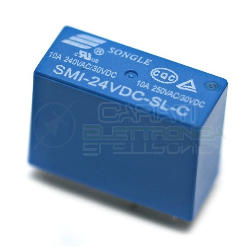 Relè Songle SMI-24VDC-SL-C con bobina da 24Vdc 10A 30Vdc 10A 250Vac SPDT