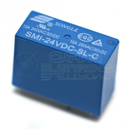 Relè Songle SMI-24VDC-SL-C con bobina da 24Vdc 10A 30Vdc 10A 250Vac SPDT