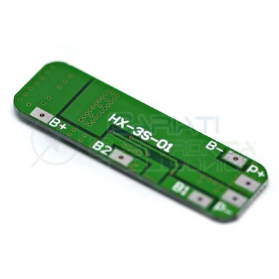 BMS Circuito di protezione per 3 batterie Litio Li-ion PCB battery 11.1V 4A Generico