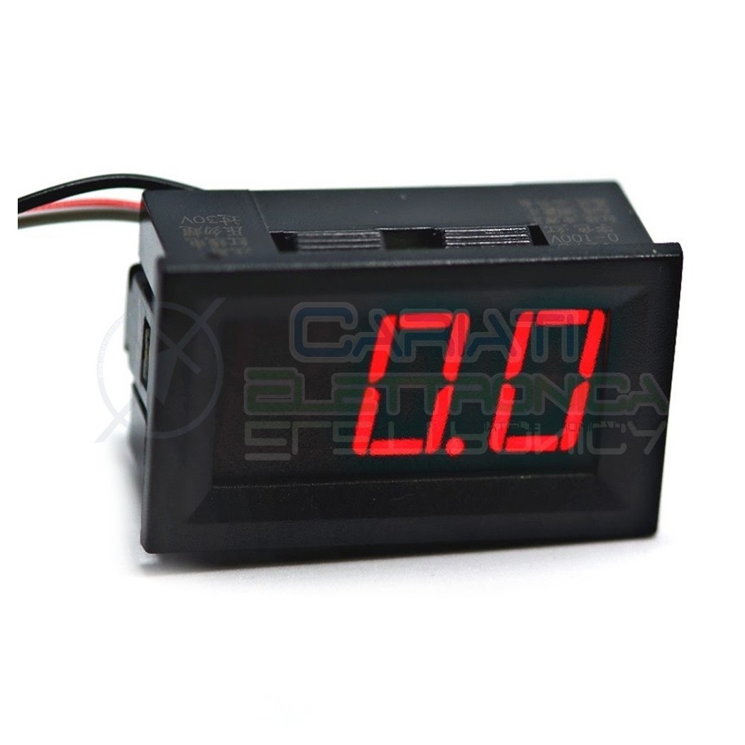 Display Lcd ROSSO Voltometro DC da pannello 0V-100V Tensione Tester