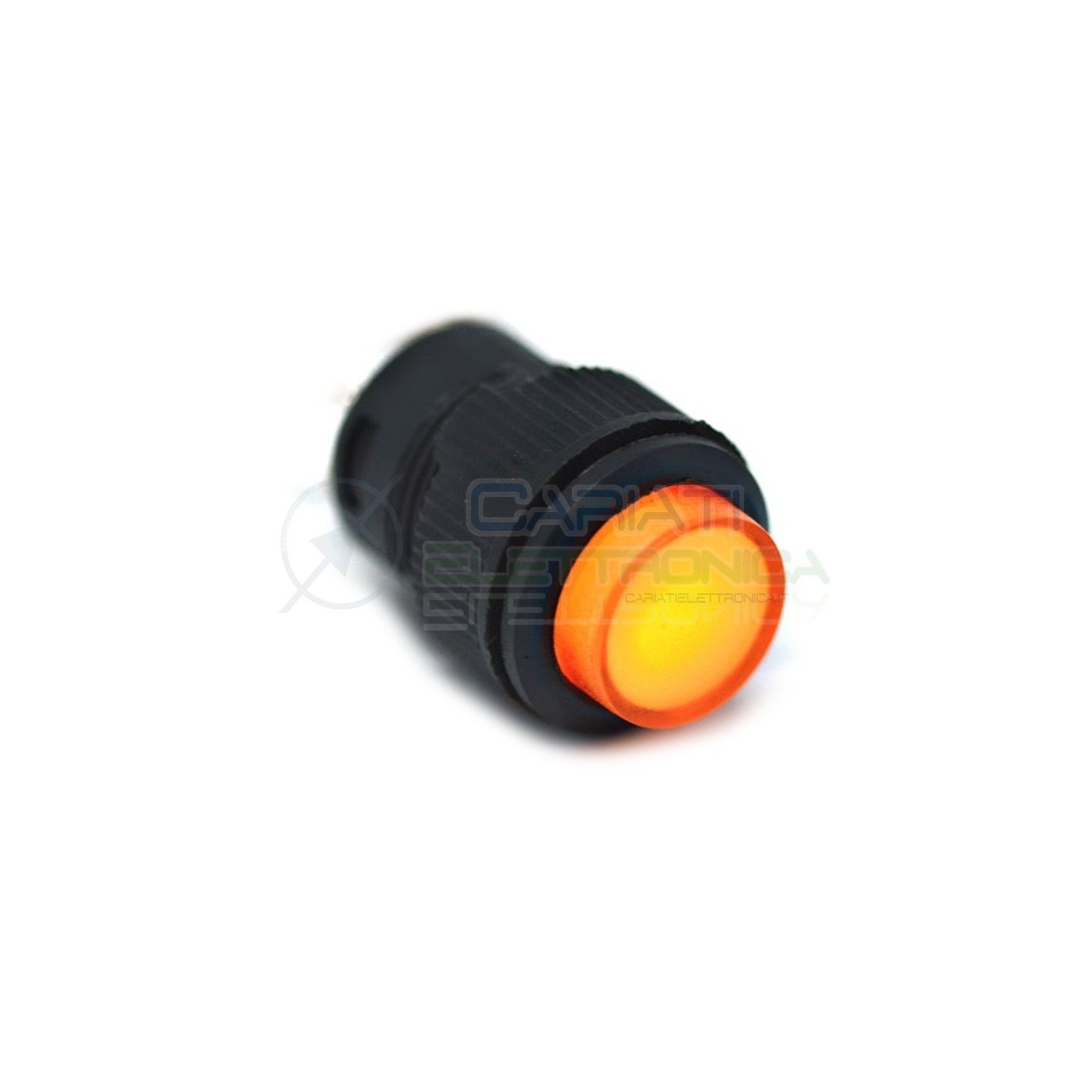PULSANTE LED GIALLO 12V ROTONDO DIAMETRO 18mm