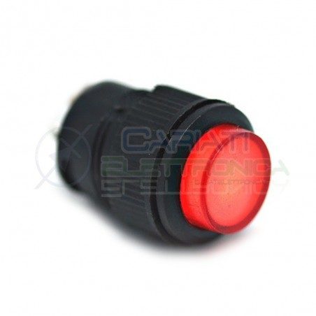 PULSANTE LED ROSSO 12V ROTONDO DIAMETRO 18mm