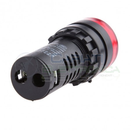 SPIA DI SEGNALAZIONE LUMINOSA SONORA 12V LED ROSSO BUZZER