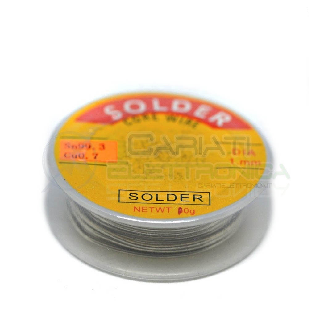 BOBINA ROTOLO STAGNO 1mm Sn99.3 Cu0.7 2 Lunghezza 2m 10gr