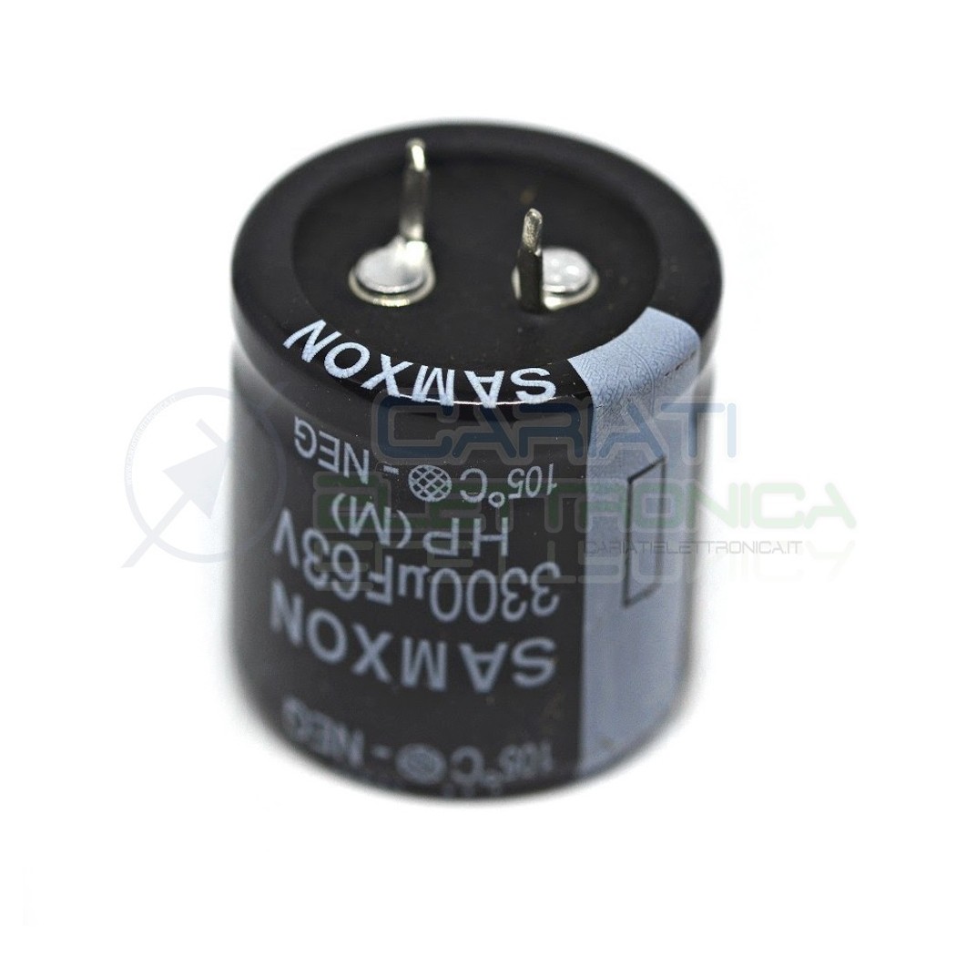 Condensatore elettrolitico 3300uF 63V 105°C Samxon Snap In 30x30mm Samxon
