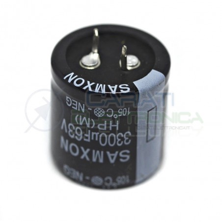 Condensatore elettrolitico SAMXON SNAP IN 3300 uF 63V 105°CSamxon