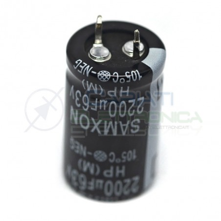 Condensatore elettrolitico SAMXON SNAP IN 2200 uF 63V 105°C Samxon