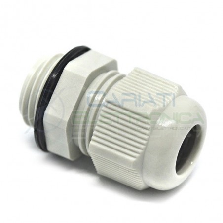 1 PEZZO PRESSACAVO IN NYLON GRIGIO M16 IP68 diametro 16mm per cavi da 5/10mm