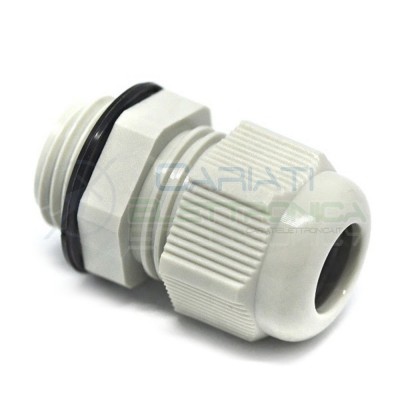 5 PEZZI PRESSACAVO IN NYLON GRIGIO M16 IP68 diametro 16mm per cavi da 5/10mm