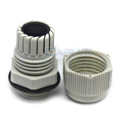 5 PEZZI PRESSACAVO IN NYLON GRIGIO M16 IP68 diametro 16mm per cavi da 5/10mm