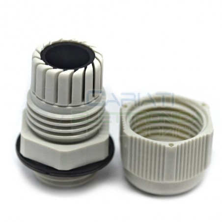 1 PEZZO PRESSACAVO IN NYLON GRIGIO M20 IP68 diametro 20mm per cavi da 8/12mm