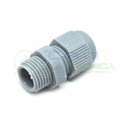 5 PEZZI PRESSACAVO IN NYLON GRIGIO M12.5 IP68 D12.5mm PG7 per cavi da 3.5/6mm