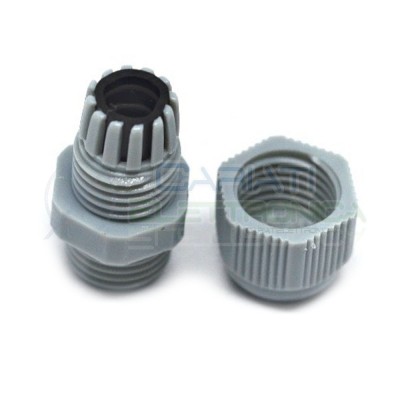 5 PEZZI PRESSACAVO IN NYLON GRIGIO M12.5 IP68 D12.5mm PG7 per cavi da 3.5/6mm