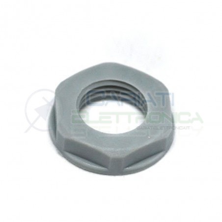 5 PEZZI PRESSACAVO IN NYLON GRIGIO M12.5 IP68 D12.5mm PG7 per cavi da 3.5/6mm