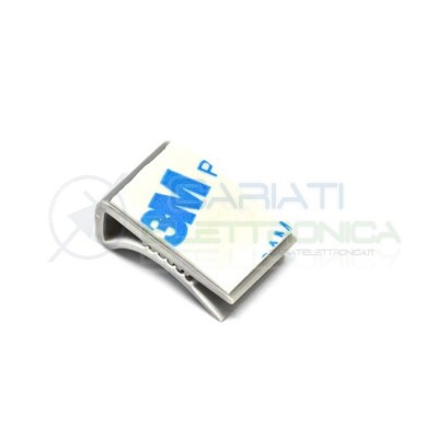 5 PEZZI FERMACAVO CON ADESICO 3M COLORE GRIGIO