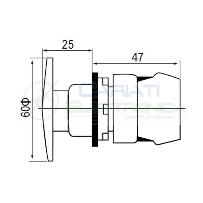 Pulsante di emergenza a fungo Verde diametro 60mm da pannello 250Vac 6A 250Vdc 0.6A SPST button switch
