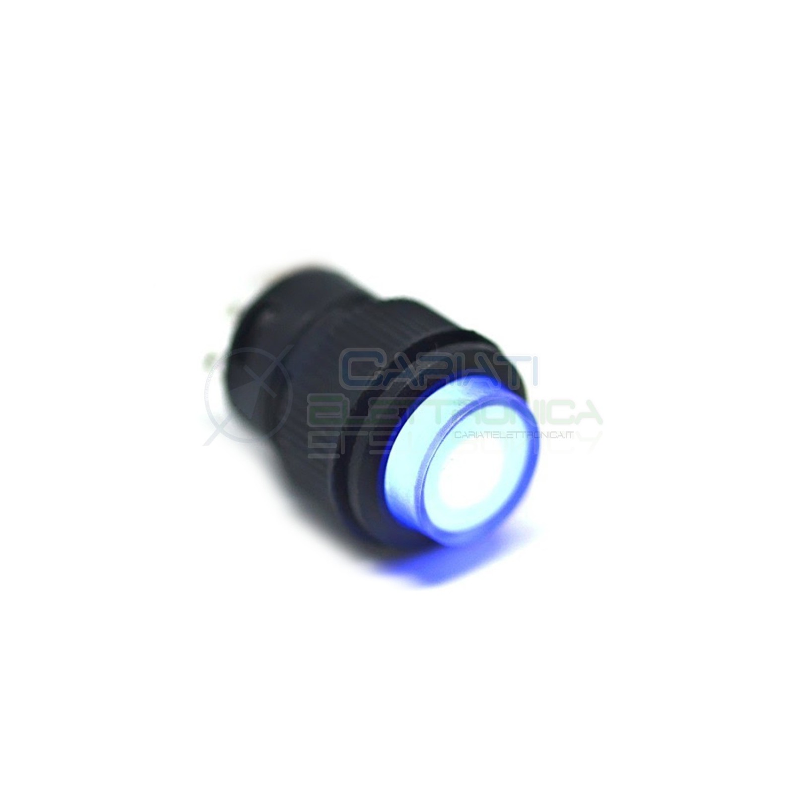 10 PEZZI INTERRUTTORE LED BLU 12V ROTONDO DIAMETRO 18mm