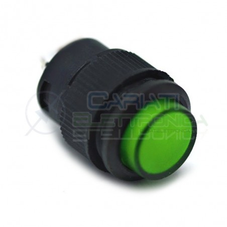 10 PEZZI INTERRUTTORE LED VERDE 12V ROTONDO DIAMETRO 18mm