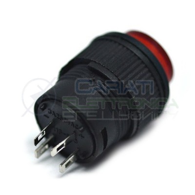 10 PEZZI INTERRUTTORE LED ROSSO 12V ROTONDO DIAMETRO 18mm