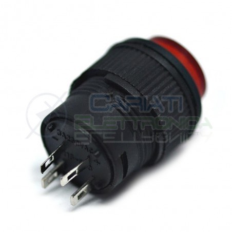 10 PEZZI INTERRUTTORE LED ROSSO 12V ROTONDO DIAMETRO 18mm