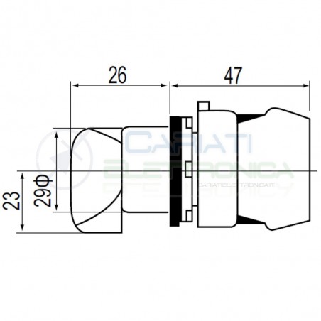 PULSANTE DA PANNELLO ON OFF 6A 250V SPST CON MANOPOLA