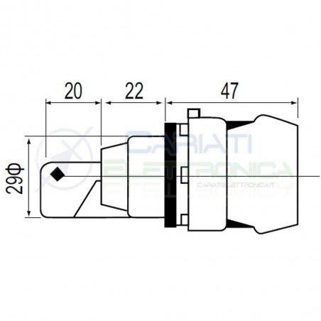 INTERRUTTORE DA PANNELLO ON OFF 6A 250V SPST CON CHIAVE