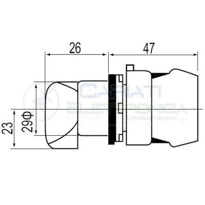 INTERRUTTORE DA PANNELLO ON OFF 6A 250V SPST CON MANOPOLA